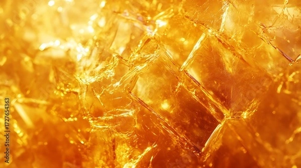 Fototapeta Futuristic abstract surface with wavy golden dotted textures high resolution picture