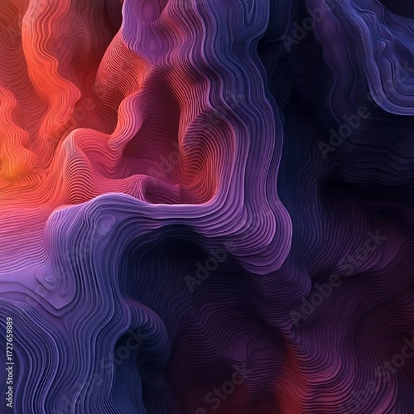 Fototapeta Futuristic digital loops in vibrant neon colors high resolution picture