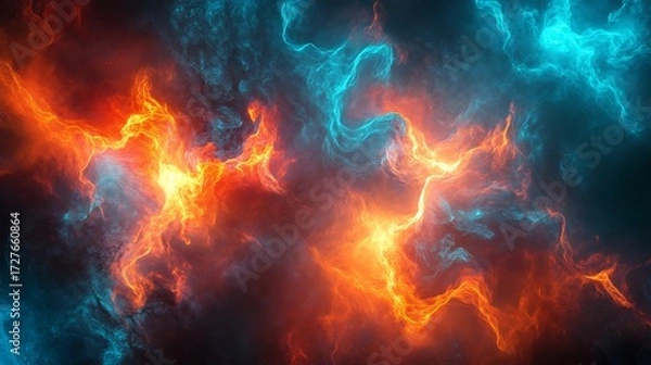 Obraz Futuristic electric storm artwork featuring vibrant neon light high resolution picture