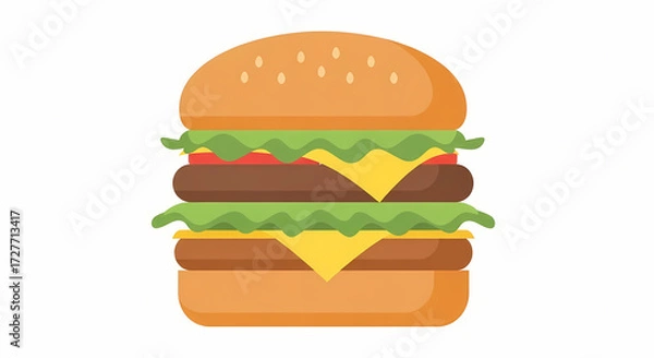 Obraz hamburger isolated on white