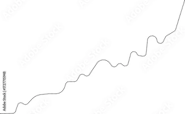 Fototapeta Rounded dotted line graph displaying a minimalistic step rise pattern reflecting growth.