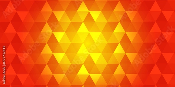 Fototapeta Yellow, Orange, Red Background With Triangle Pattern, Vector Illustration, Vector Banner Design