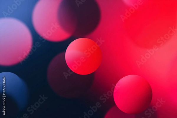 Obraz Abstract glowing spheres in red and blue create a modern and dynamic design