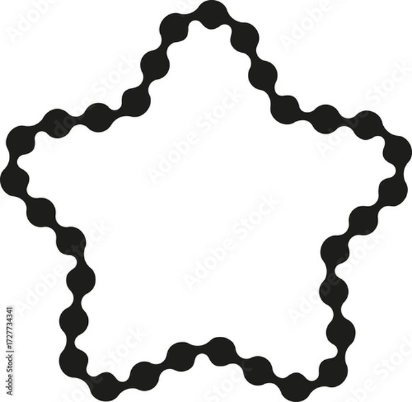 Fototapeta Dotted line forming a star shape with soft rounded edges.