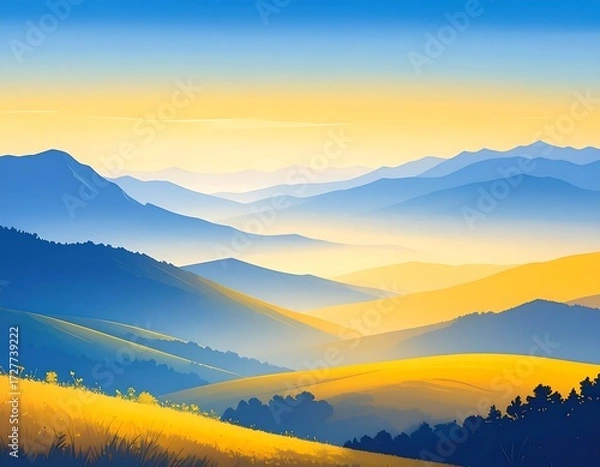 Obraz Sunrise mountain valley