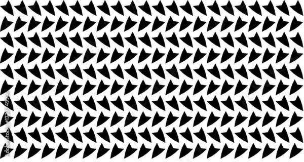 Fototapeta Black and white repeating arrow pattern background.