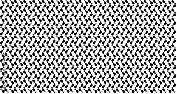 Fototapeta Seamless black and white optical illusion pattern with wavy chevron-like shapes creating a dynamic visual texture.