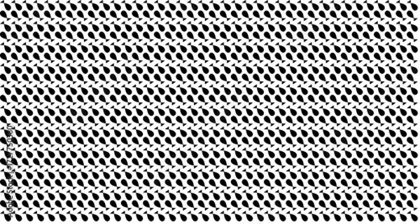 Fototapeta A repeating pattern of small, dark, curved shapes arranged in diagonal rows against a white background.