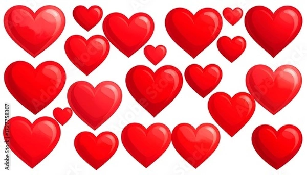 Obraz Red hearts collection