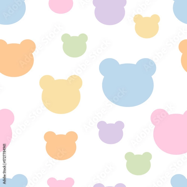 Obraz Adorable Pastel Bear Head Pattern