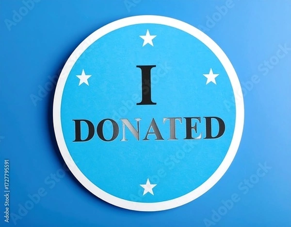 Obraz Circle sticker with text "I DONATED