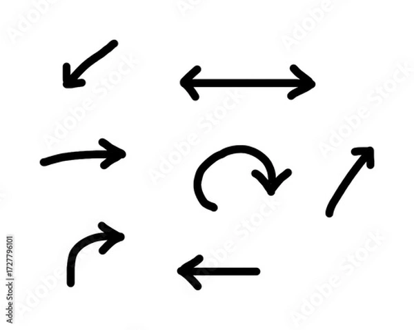 Obraz Hand drawn arrows transparent PNG
