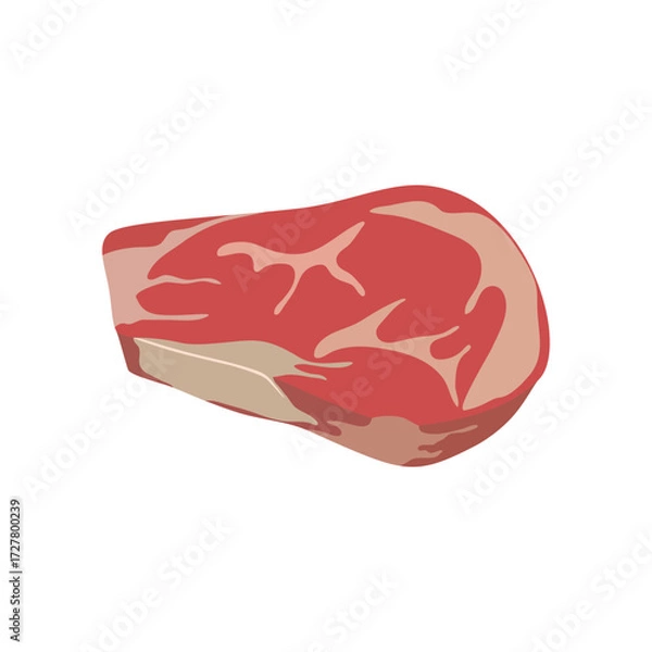 Fototapeta Raw beef steak. Vector illustration.
