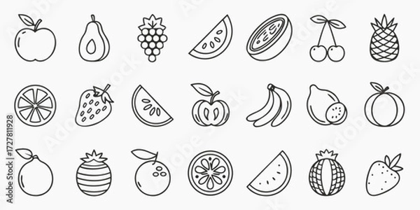 Obraz Versatile Thin Line Fruit Graphic Pack