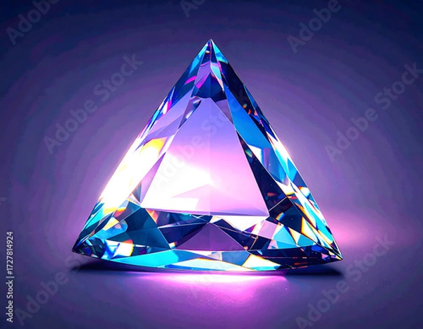Fototapeta Colorful Prism with Light Refraction on Elegant Dark Background