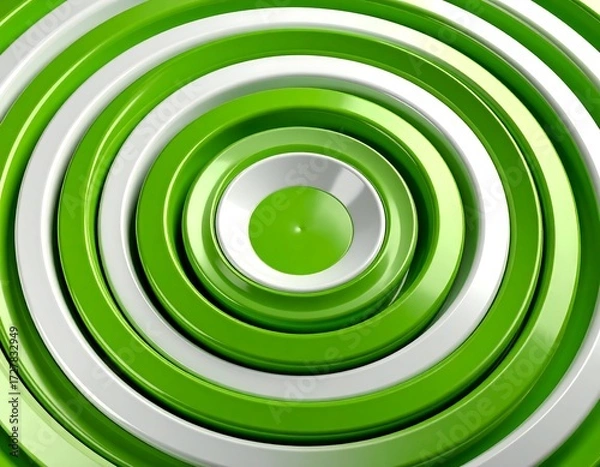 Fototapeta Concentric circles, green and white