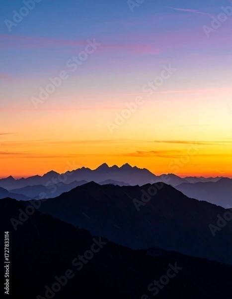 Obraz Sunrise over mountain range