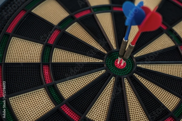 Obraz Two darts on a dart board