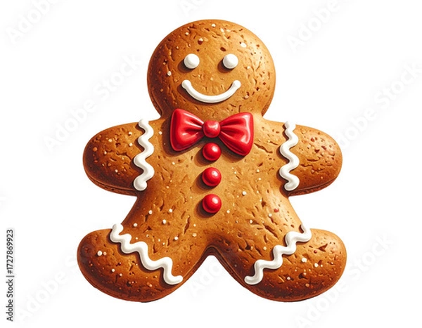 Obraz Gingerbread man isolated on transparent background..