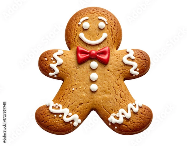 Obraz Gingerbread man isolated on transparent background..