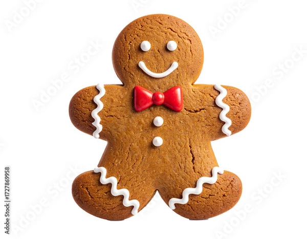 Obraz Gingerbread man isolated on transparent background..