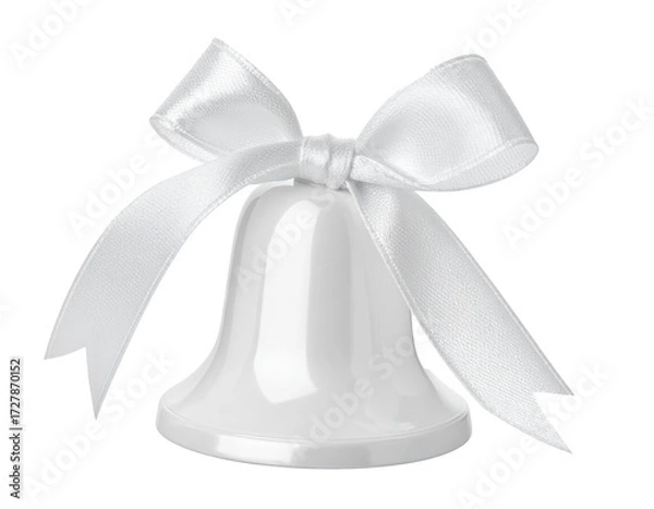 Obraz Christmas white bells isolated on transparent background.