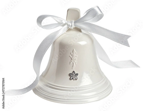 Obraz Christmas white bells isolated on transparent background.