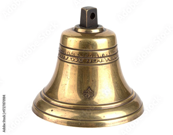 Obraz Golden bell isolated on transparent background.