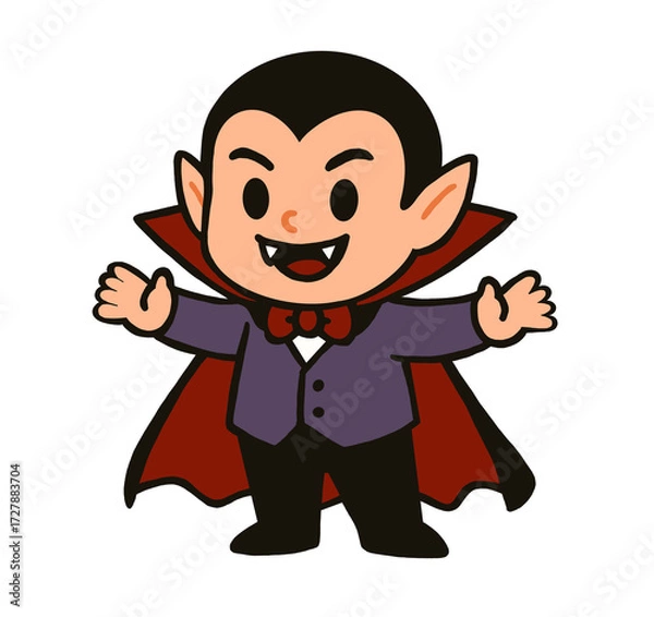 Obraz Cartoon Illustration of Happy Vampire