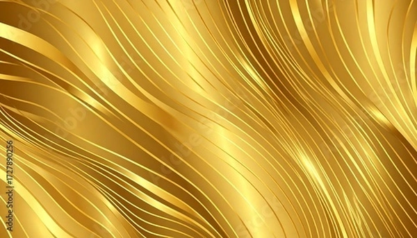 Obraz Abstract golden wavy lines background