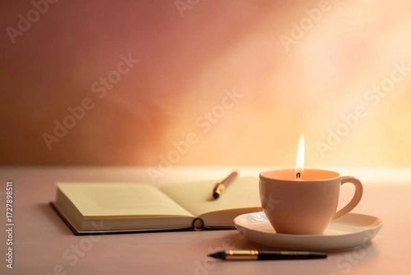 Fototapeta book and candle