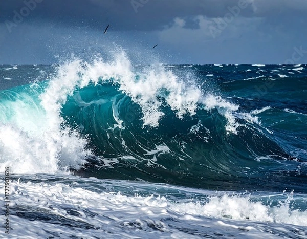 Fototapeta Powerful ocean waves crashing