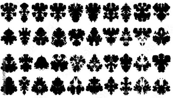 Fototapeta Abstract ink blot patterns