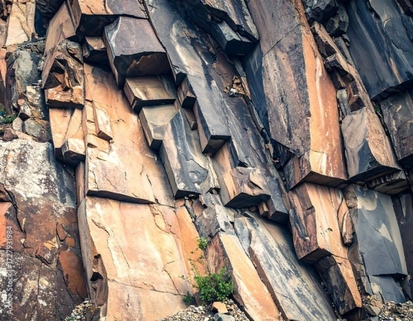 Fototapeta Close-up view of layered rock formations (1)