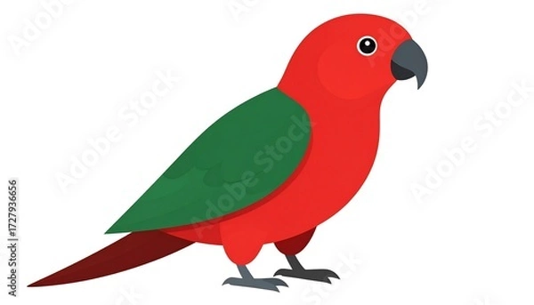 Obraz Cartoon red and green parrot