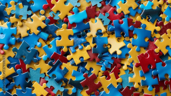 Fototapeta Fundo de Peças de Quebra-Cabeça Coloridas