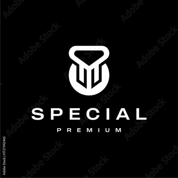 Obraz modern M kettlebell logo design template