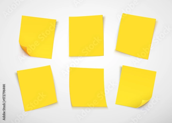 Obraz Yellow paper notes. Post it note.