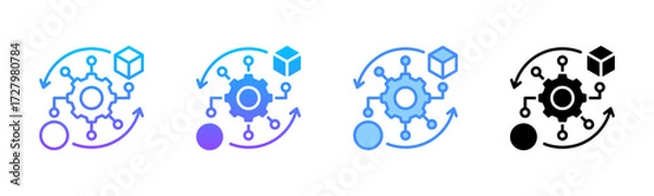 Fototapeta Transformation Multi Style Icon Set