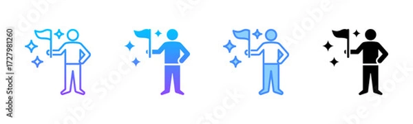 Fototapeta Achievement Multi Style Icon Set