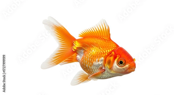 Fototapeta Oranda Goldfish Isolated on White Background for Creative Design