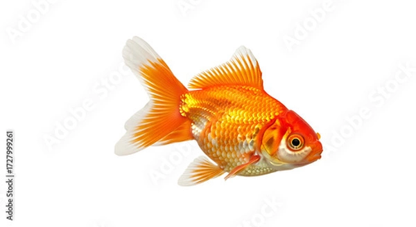 Fototapeta Oranda Goldfish Isolated on White Background for Creative Design