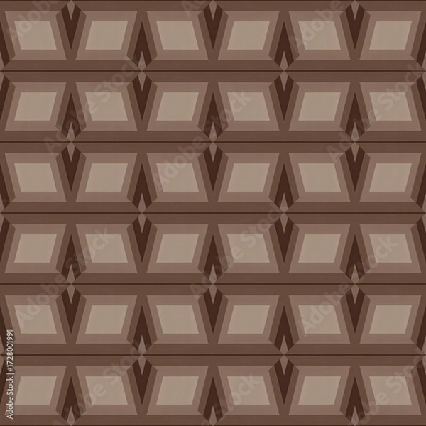 Fototapeta Dark chocolate bar pattern seamless background of sweet cocoa blocks and tasty milk chocolate texture