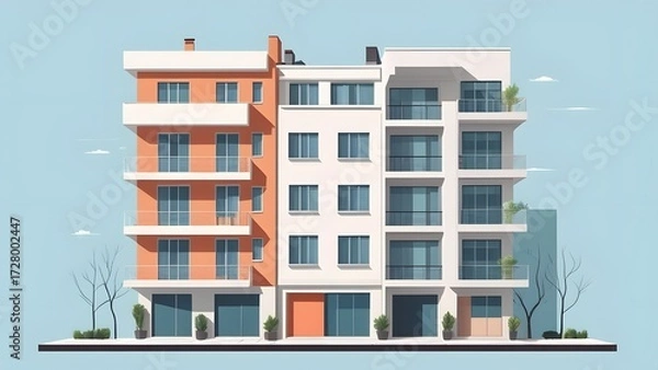 Obraz アパート、集合住宅の建築イラスト