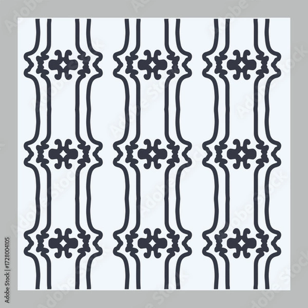 Obraz Curved Elegance a repeating curved pattern with ornaments resembling braces.