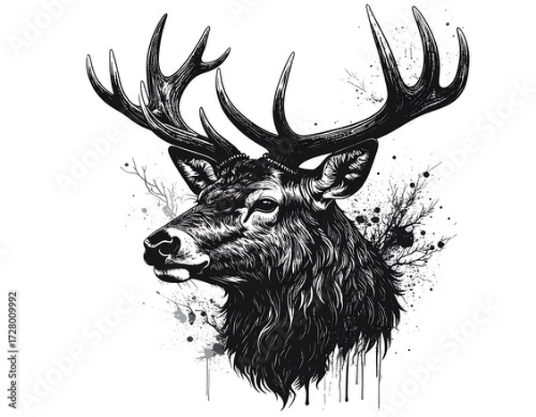 Obraz Intricate deer head graphic
