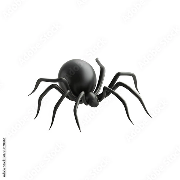 Fototapeta Black spider 3d style isolated on transparent background