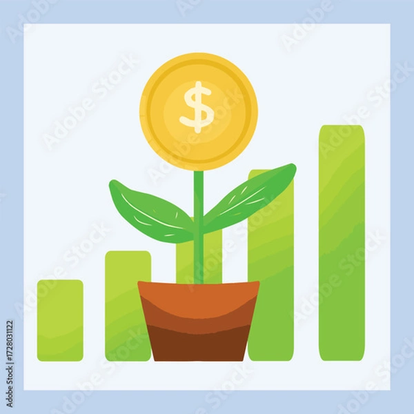 Obraz a  bussines final growth invest vector