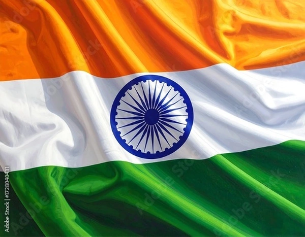 Fototapeta Majestic Indian Flag in Dynamic Motion