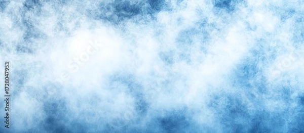 Fototapeta Beautiful blue and white abstract smoke texture suggesting airy clouds and mist